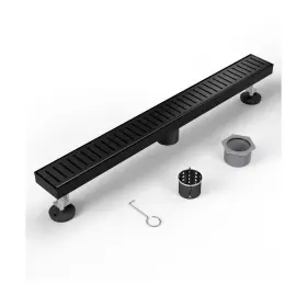 F1024 Htoh Shower Drain Stainless Steel For Bathroom Black Linear Drai... Fast Ship