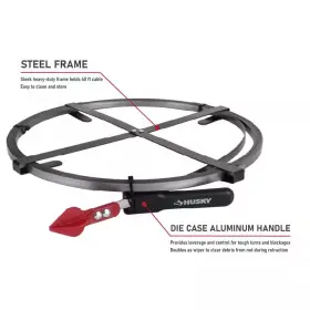 Husky 445046546595 Sewer Rod 40 Ft Flat Steel Heavy Duty Drain Cleaner Clog Remover Tool