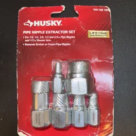 1004 Husky 843774103917 Pipe Nipple Extractor Set 6-piece