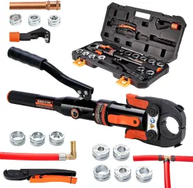 With1 Ibosad 313094797795 Hydraulic Copper Pipe Tube Fittings Crimping Tools With1/2 3/4 1 Inch Dies For Coppe