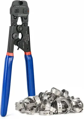 Icrimp 726084483422 Ratchet Pex Cinch&remove Tool For Stainless Steel Clamps With 20pcs 1-inch
