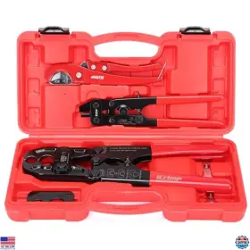 B0dpgzm94c Icrimp Pex Pipe Crimping Tool Kit For 1/2 Inch And 3/4 Copper Rings Cutter Removal