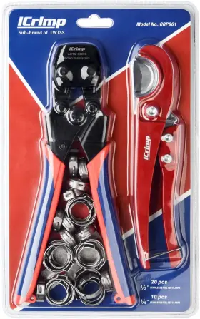 Crp961 Icrimp Mini Pex Pipe Quick Cinch Tool Set For Stainless Steel Multicolor