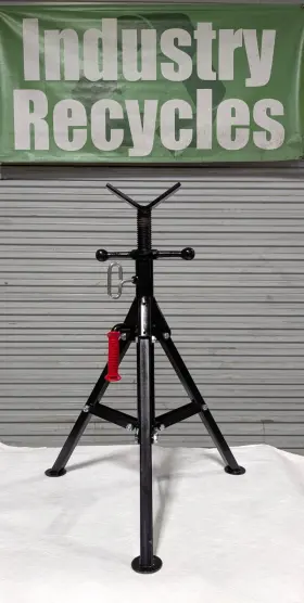 33-05-250 Industrial Grade Folding V-head Pipe Stand 12 Inch Dia Capacity 27-41 Adjustable Height