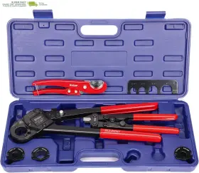 Iwiss Tools 744110901016 Icrimp Angle Head Pex Crimping Tool Kit For 3/8 1/2 3/4 1-inch With Copper Ring