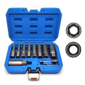 Jeus236 Jeuclel 11pcs Spiral Type Deep Extractor Set Stripped Bolt Remover Lug Nut