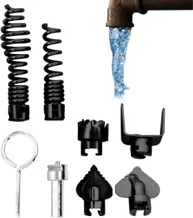 17297610958317  Jianwei 8pcs Drain Cleaner Combination Cutter Head Set Professional Electric Drill Conn