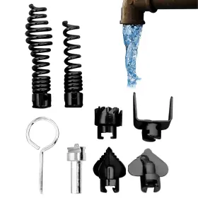 Jianwei 694576627978 8pcs Drain Cleaner Combination Cutter Head Set Professional Electric Drill Con