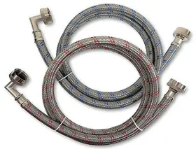 Kelaro 644730790741 Premium Stainless Steel Washing Machine Hoses With 90 Degree Elbow 5 Ft Burs