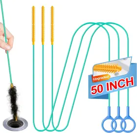 Nds50in-3p Kellys Collection Sink Snake Drain Hair Removal Tool Reusable 50 Inch Extended C
