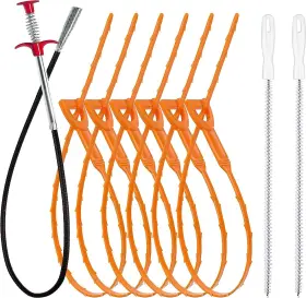 Keyfar Jcx-xsdql15set 35.5inch Drain Clog Remover 1pcs 25inch Snake Hair 6pcs