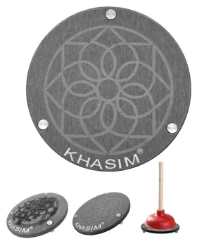 Ks004-plunger Khasim Plunger Mat Tray - Stone Drying For Toilet 7 Inch Gray