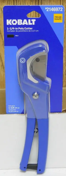 2146972 Kobalt 1-1/4 Inch Poly Tube Cutter Cuts Soft Plastic Vinyl Rubber Tubing