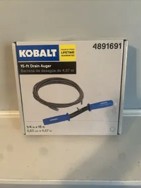 4891691 Kobalt 1/4-in X 15-ft High Carbon Wire Drain Auger -