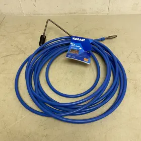 4891694 Kobalt 1/4-in X 25 Ft High Carbon Wire Power Snake For Drain Blue