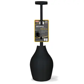 97-5b Korky Beehivemax Hideaway - Heavy Duty Toilet Plunger With Holder In Black