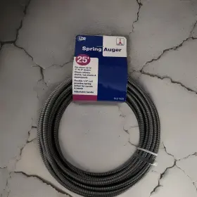 512-1325 Ldr Spring Auger Drain Cleaning 1/4 Inch X 25ft For 1 -2 Drains