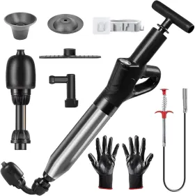 Hx-0131 Lifmocer Toilet Plunger Drain Clog Remover High-pressure Unclogger - 1 Black