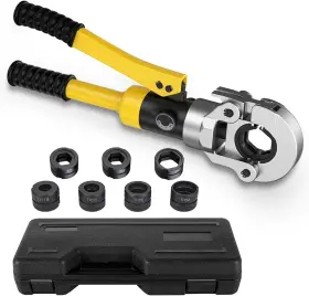 Tg1632 Liiamoar Copper Tube Fittings Hydraulic Pipe Crimping Tool With 1/2 Inch 3/4 And 1 Die Set