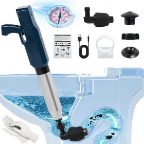 Lt-stq-01 Lotatools Multi-function Electric Toilet Plunger High-pressure Size-2 Blue