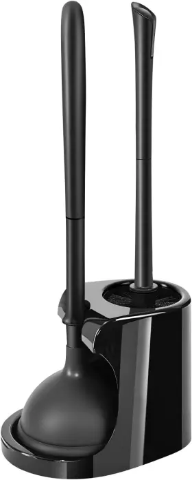 Mt01 Lqchetou 2 In 1 Toilet Plunger And Brush Set Extended Handle Bowl Black