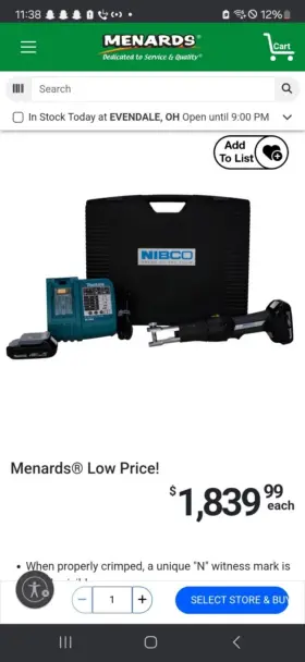 Pc-20m Makita Nibco Pro Press Tool Kit With 3 Jaws 1/2 Inch 3/4 And 1 Battery Charger