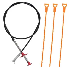 Maombo 670046062852 63 Inch Drain Snake Hair Clog Remover Tool Flexible Grabber Claw Pick