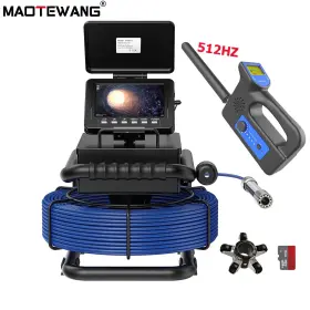 F520pdblabtx8r-30m Maotewang 5 Inch Dvr Pipe Inspection Camera With 512hz Locator Sewer Self Leveling 30m