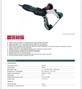 12-180 Metabo Rbe Pipe And Tubing Polisher