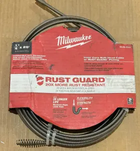 48-53-2563 Milwaukee 1/4 Inch X 25 Ft. Inner Core Bulb Head Cable With Rustguard
