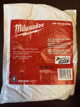 49-16-2455z Milwaukee 3/4 Inch Zoomlock Max Press Jaw For M12 Force Logic Tools