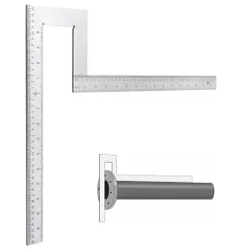 Morningro Hui-morningro-3698 1 Pack Flange Angle Square 15.8 X Inches/ 400 Mm Silver