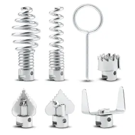 Mt-stjdt-0689 Motroce 7pcs Drain Cleaner Combination Cutter Head Set 16mm Manganese Steel Spring D