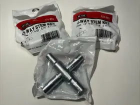 151-015 Mueller Industries Lot Of 3 B And K Square Stems 1/4 Inch 9/32 5/16 11/32 4 Way Stem Key