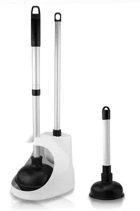 60168a Neiko Toilet Plunger Set 4 Piece Bonus Minisink And Black