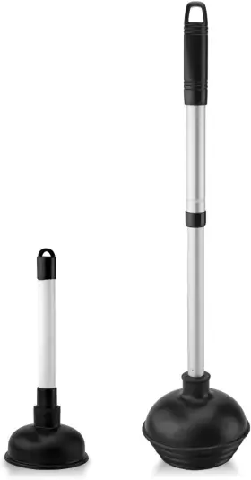 60169a Neiko Toilet Plunger 2 Piece Bonus Mini-sink And Drain Set