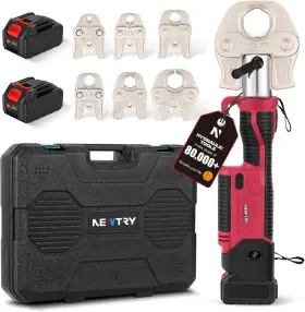 Wxx401a Newtry Hydraulic Electric Pipe Crimping Tool Pro Press With 1/2 Inch 3/4 1 1-1/4