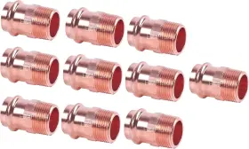 Plumbing Products Inc 445022066093 10 Pack 3/4 Inch Mip X Press Lf Copper Propress Male Adapter Pressure Co