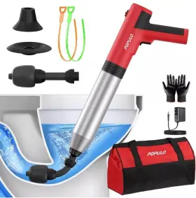 Ppta-8 Populo Electric Toilet Plunger - Swift High-pressure Drain Unclogger