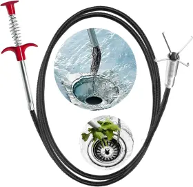 Qwatuy 726084164277 61 Inch Drain Snake Hair Clog Remover Tool Flexible Grabber Claw Pick Up