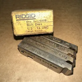 500b Ridgid 095691489302 48930 1/2 Inch -13 Unc Bolt Dies Lh Hs For Models 531 541