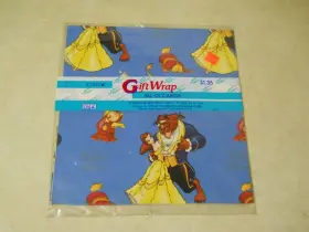 15071 Ridgid Vintage Disney S Beauty And The Beast Gift Wrap 2 Sheets New Sealed