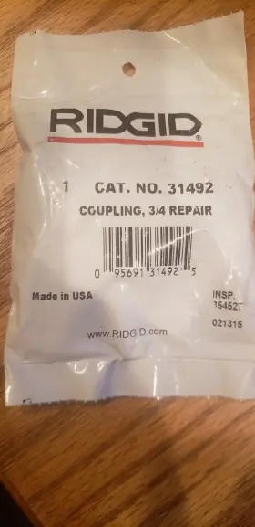 A7571 Ridgid 31492 Replacement 3/4 Inch Repair Splicer Coupling For Drain Cleaning Cable