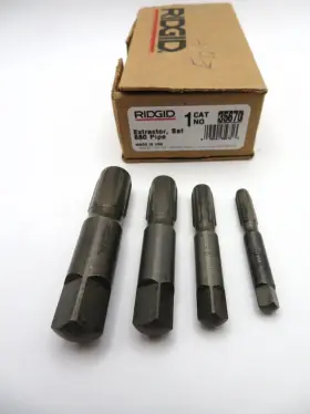 35670 Ridgid Pipe Extractors Set #880 For Removing Broken Thread Ends 1/8 Inch To 1/2