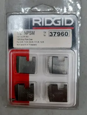 37960 Ridgid New 1/2 Inch -14 Npsm Alloy Pipe Dies