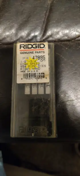 47895 Ridgid 1/2 Inch - 3/4 -14 Npt Pipe Dies H.s. Rh For 514 515 555