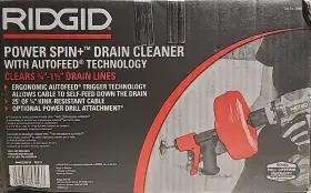 57043 Ridgid Power Spin Drain Cleaner For 3/4 Inch - 1 1/2 Lines Autofeed