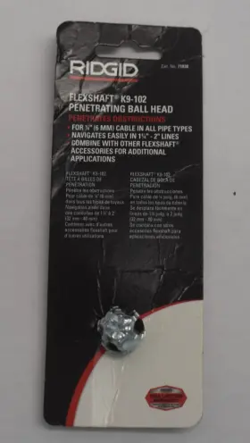 K9-102 Ridgid 71838 Rigid Flex Shaft Penetrating Ball Head For 1/4 Inch Cable Pipe