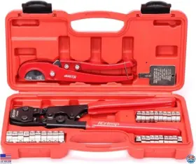 B0d7vpxsbt Ridgid Pex Pipe Clamp Crimping Tool Kit For 3/8 Inch To 1 Stainless Steel Clamps