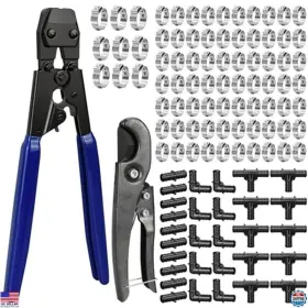 B0dj2sdrj2 Ridgid Pex Cinch Tool Kit With Pipe Cutter 30 Fittings And 80 Clamps For Pipes
